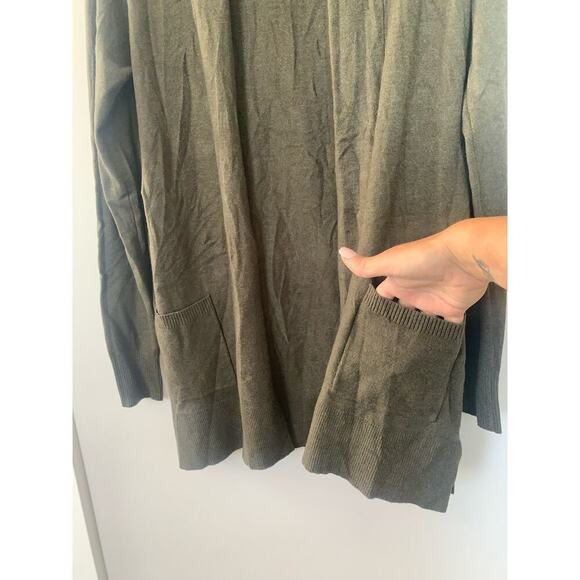 Pink Clover Green Open Front Cardigan – Two Pocket Lightweight Sweater, Size Sm - Picture 3 of 6